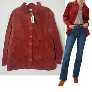 NWT MARINE LAYER SHACKET SHIRT JACKET ORGANIC COTTON CORDUROY WESTERN MINIMALIST